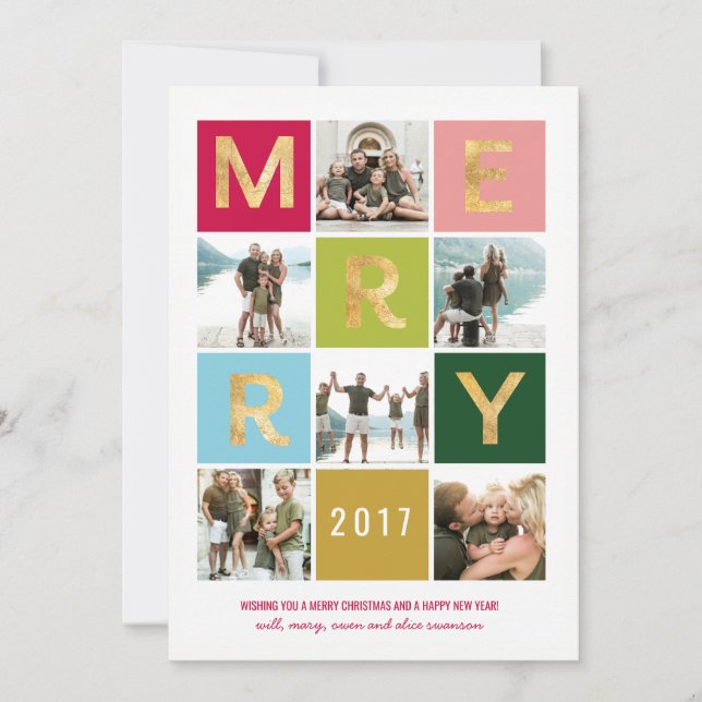 Merry and Bright Multi- PhotoHoliday Card (Front)