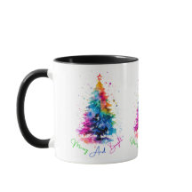 Merry and Bright Neon Christmas Tree White 