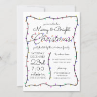 Merry and Bright Neon Glow Lights Border Christmas