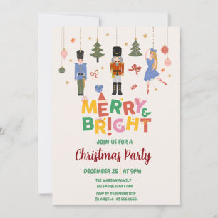 Merry and Bright Nutcracker Christmas Party Invitation