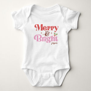 Merry and Bright Personalised Baby Bodysuit
