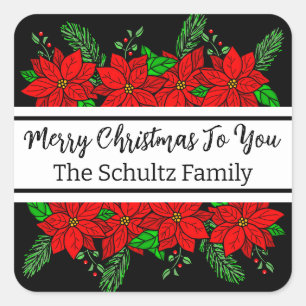 Merry and Bright Personalised Christmas  Square Sticker