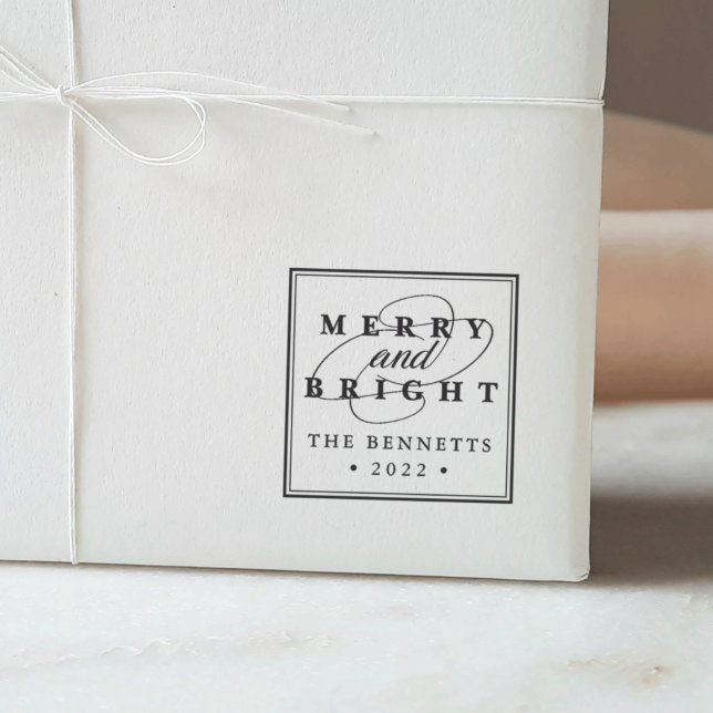 Merry and Bright | Personalised Holiday Self-inking Stamp (Creator Uploaded)