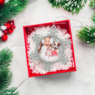 Merry and Bright | Pet Holiday Snowflake Pewter Christmas Ornament