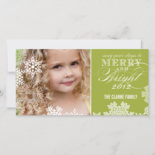 MERRY AND BRIGHT PHOTO CARD LIGHT GREEN