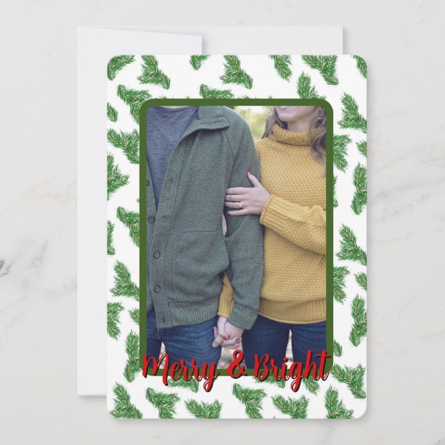 Merry and Bright Photo Christmas Card (Front)