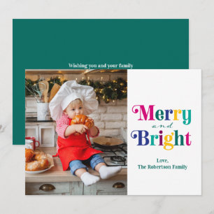Merry and Bright  Photo Christmas Holiday Card