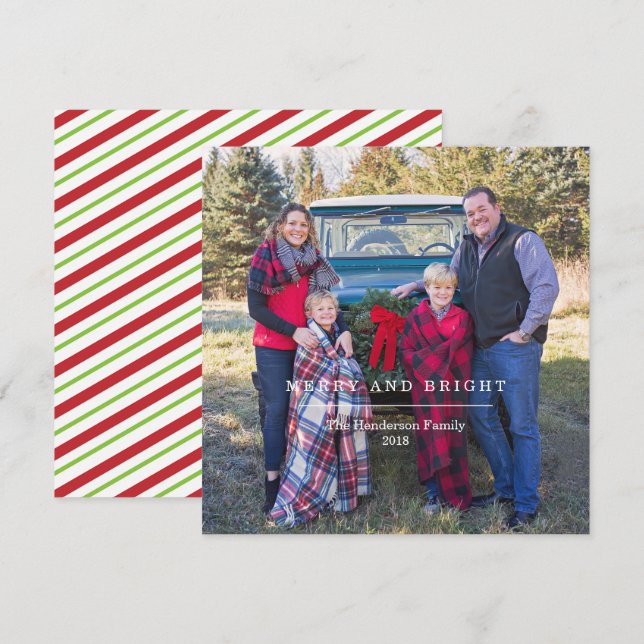 Merry and Bright Photo Classic Christmas Card (Front/Back)