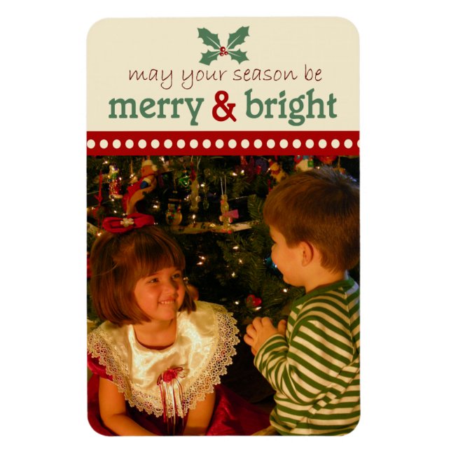 Merry and Bright Photo Flexi Magnet (Vertical)