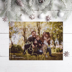 Merry and Bright Photo Foil Holiday Card