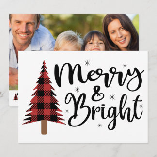 Merry and Bright Photo Holiday Flat Card