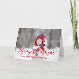 Merry and Bright Photo Holiday Greeting Card