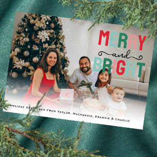 Merry and Bright Photo Personalized Holiday Card
