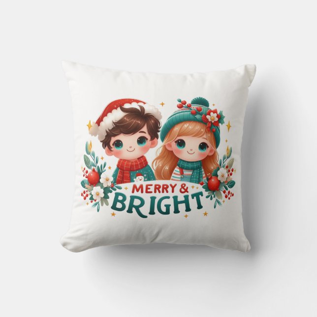 Merry and Bright Pillow  (Front)