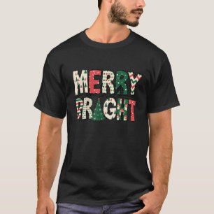 Merry and Bright Pink Christmas Tree Family Christ T-Shirt