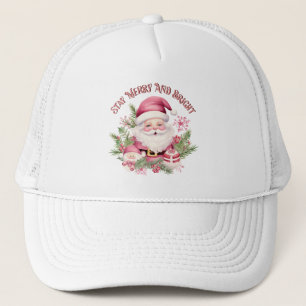 Merry and Bright - Pink Santa Trucker Hat