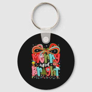 Merry And Bright Preppy Coquette Bow Christmas Wom Key Ring
