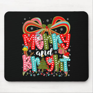 Merry And Bright Preppy Coquette Bow Christmas Wom Mouse Mat
