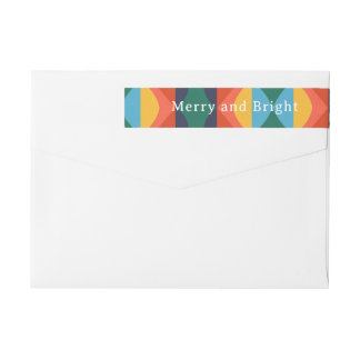Merry and Bright Rainbow Christmas  Wrap Around Label