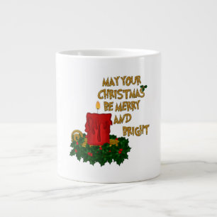 Merry and Bright Red Christmas Candle Mug