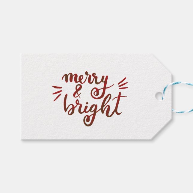 Merry and bright - red gift tags (Front (Horizontal))