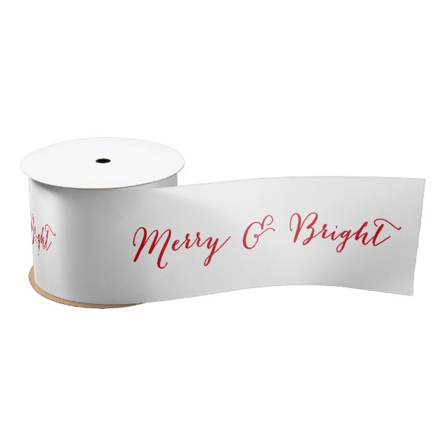 Merry and Bright Red | Holiday Ribbon Satin Ribbon (Spool)