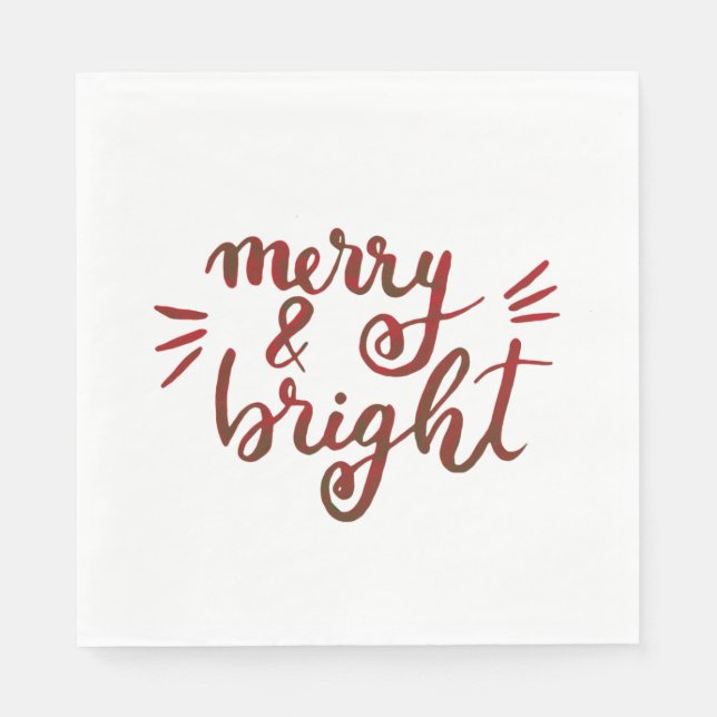 Merry and bright - red napkin (Front)