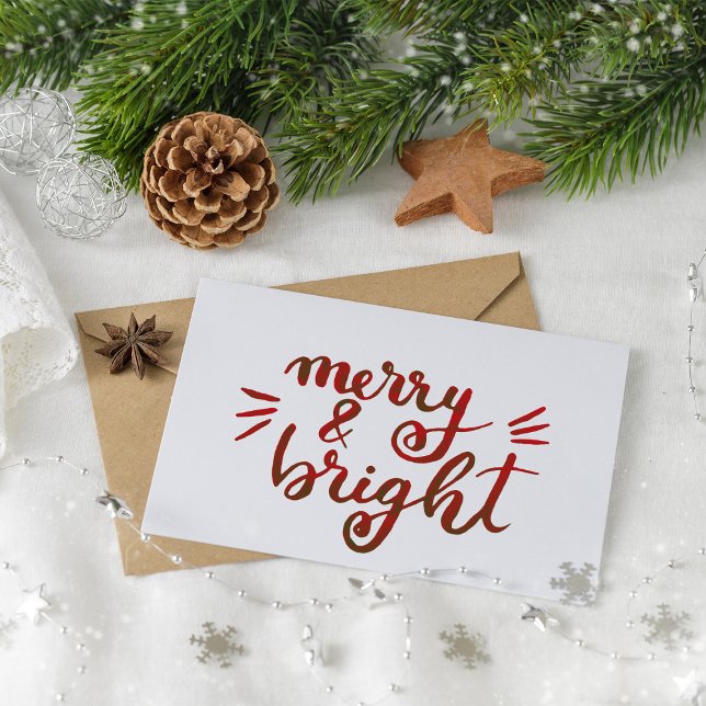 Merry and bright - red postcard (Creator Uploaded)