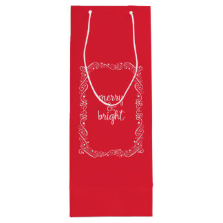 Merry and Bright Red Swirl Ribbon Holiday Bag