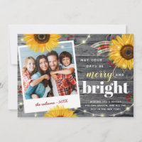 Merry and Bright Rustic Family Photo Christmas