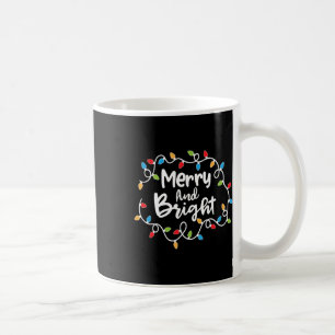Merry And Bright Santa Christmas Xmas Lights Pajam Coffee Mug