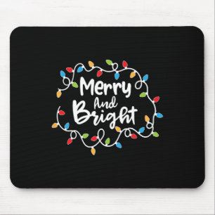 Merry And Bright Santa Christmas Xmas Lights Pajam Mouse Mat