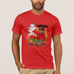 Merry And Bright Santa Sack of Gifts T-Shirt