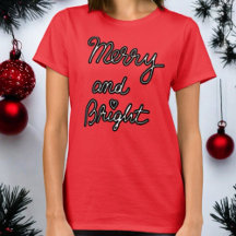 Merry and Bright script Christmas festive trendy