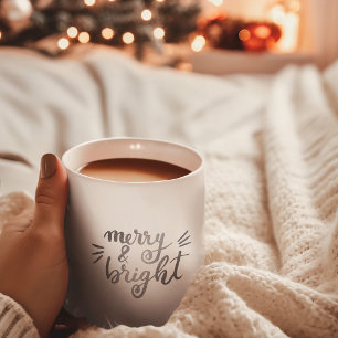 Merry and bright - silver coffee mug
