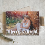 Merry and Bright Snowflakes Christmas Photo Holiday Card<br><div class="desc">Send your holiday wishes to friends and family with this customisable Christmas card. This holiday card features modern calligraphy. Personalise by adding your details. This photo Christmas card is available in other colours and cardstock. Matching items are available.</div>