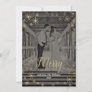 Merry and Bright Snowflakes Photocards Holiday Card