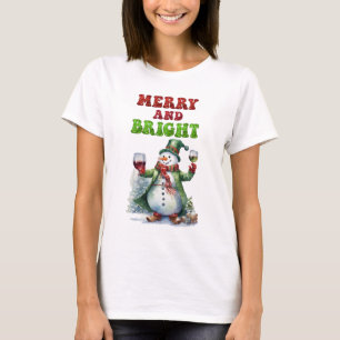Merry and Bright Snowman T-Shirt