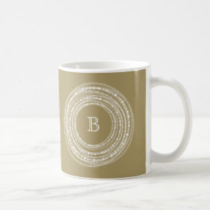 Merry And Bright Sparkles Monogram Stylish Holiday Coffee Mug