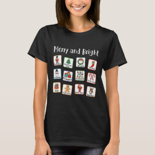 Merry And Bright Speech Therapist AAC SLP Christma T-Shirt