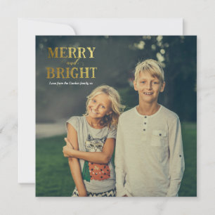 Merry and Bright  square Christmas card