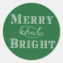Merry and Bright Sticker for Mason Jars & Envelope