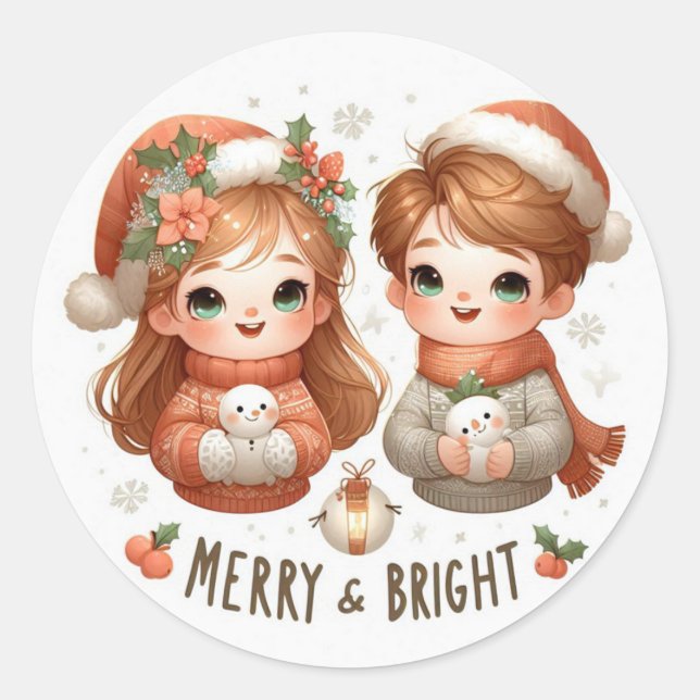 Merry and Bright Stickers  (Front)