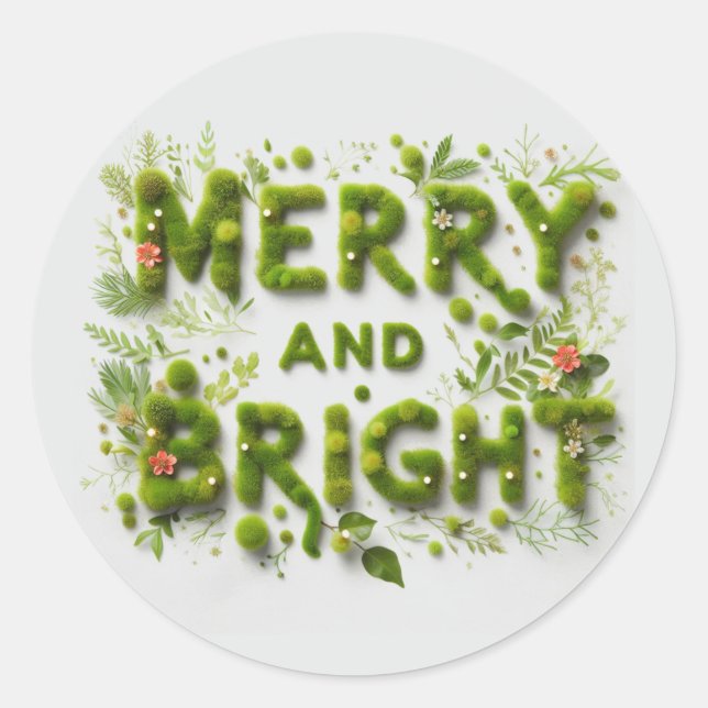 Merry and Bright Stickers  (Front)