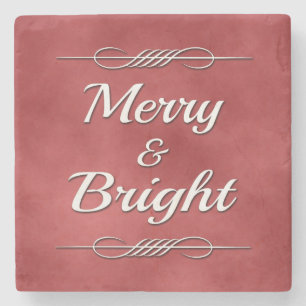 Merry and Bright Stone Coaster