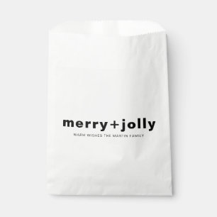 Merry and Bright Stylish Dark Green Christmas  Favour Bags