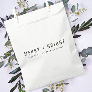 Merry and Bright Stylish Dark Green Christmas Favour Bags