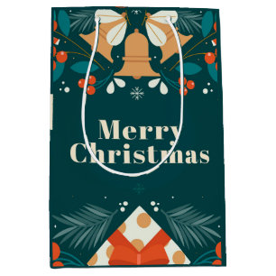 Merry and Bright Stylish Modern New Year Medium Gift Bag