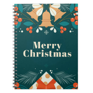 Merry and Bright Stylish Modern New Year  Notebook