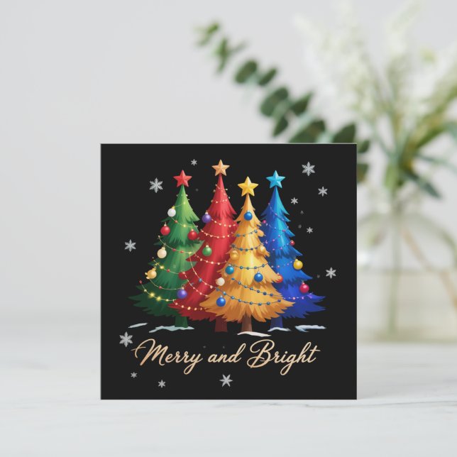 Merry and Bright Trees Christmas Holiday Gift Cute (Standing Front)